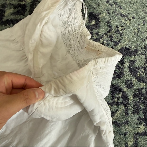 Strapless Women’s American Eagle Y2K Eyelit White Mini Dress Summer Preppy Boho - Picture 6 of 11